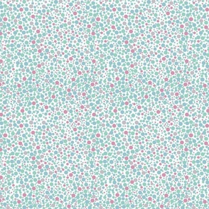 Seafoam, Teal, blue, green, pink, dots