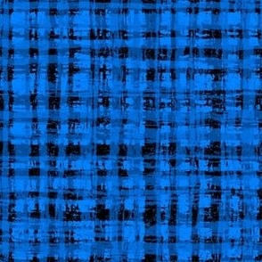 Blue and Black Neutral Hemp Rope Texture Plaid Squares Azure Blue 0080FF and Black 000000 Bold Modern Abstract Geometric