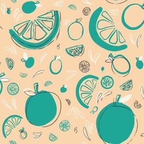 Funky_Modern_Abstract_Oranges_-_Beige_And_Teal