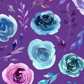 large purple and blue floral purple