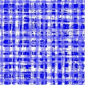 Blue and White Neutral Hemp Rope Texture Plaid Squares Royal Blue 0000FF and White FFFFFF Bold Modern Abstract Geometric