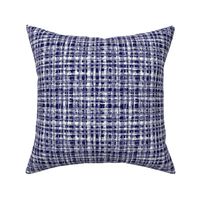 Blue and White Neutral Hemp Rope Texture Plaid Squares Fresh Black Very Dark Navy Blue 000040 and White FFFFFF Bold Modern Abstract Geometric