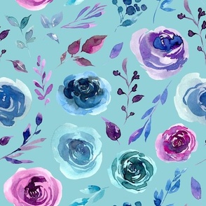 purple and blue floral blue