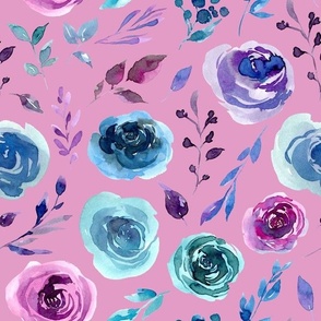 purple and blue floral pink