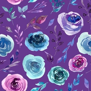 purple and blue floral purple
