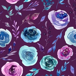 purple and blue floral deep purple