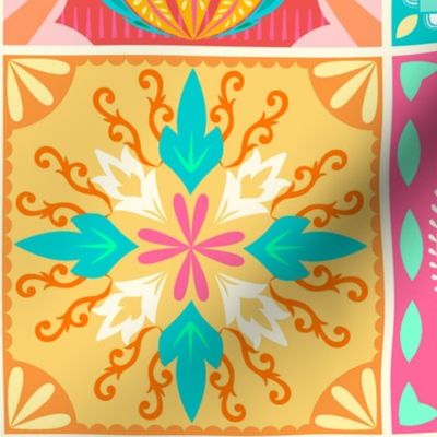 Ornate Tiles in Summer Brights - XL