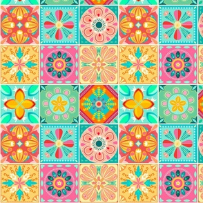 Ornate Tiles in Summer Brights