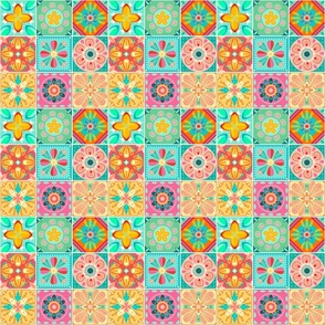 Ornate Tiles in Summer Brights - Small