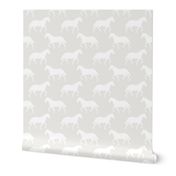 Large Subtle Trotting Horse Silhouette, Warm Grey Beige