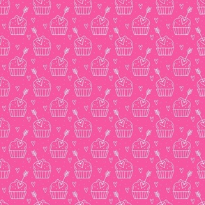 Cupid Cupcakes on Pink Background