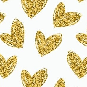 Golden Glitter Hearts