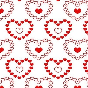 Red White Lace Hearts
