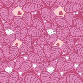Pink Leaf-Like Hearts