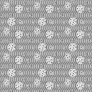Infinite Dots- Space Stripes Bohemian Mandala- Black White- Small Scale