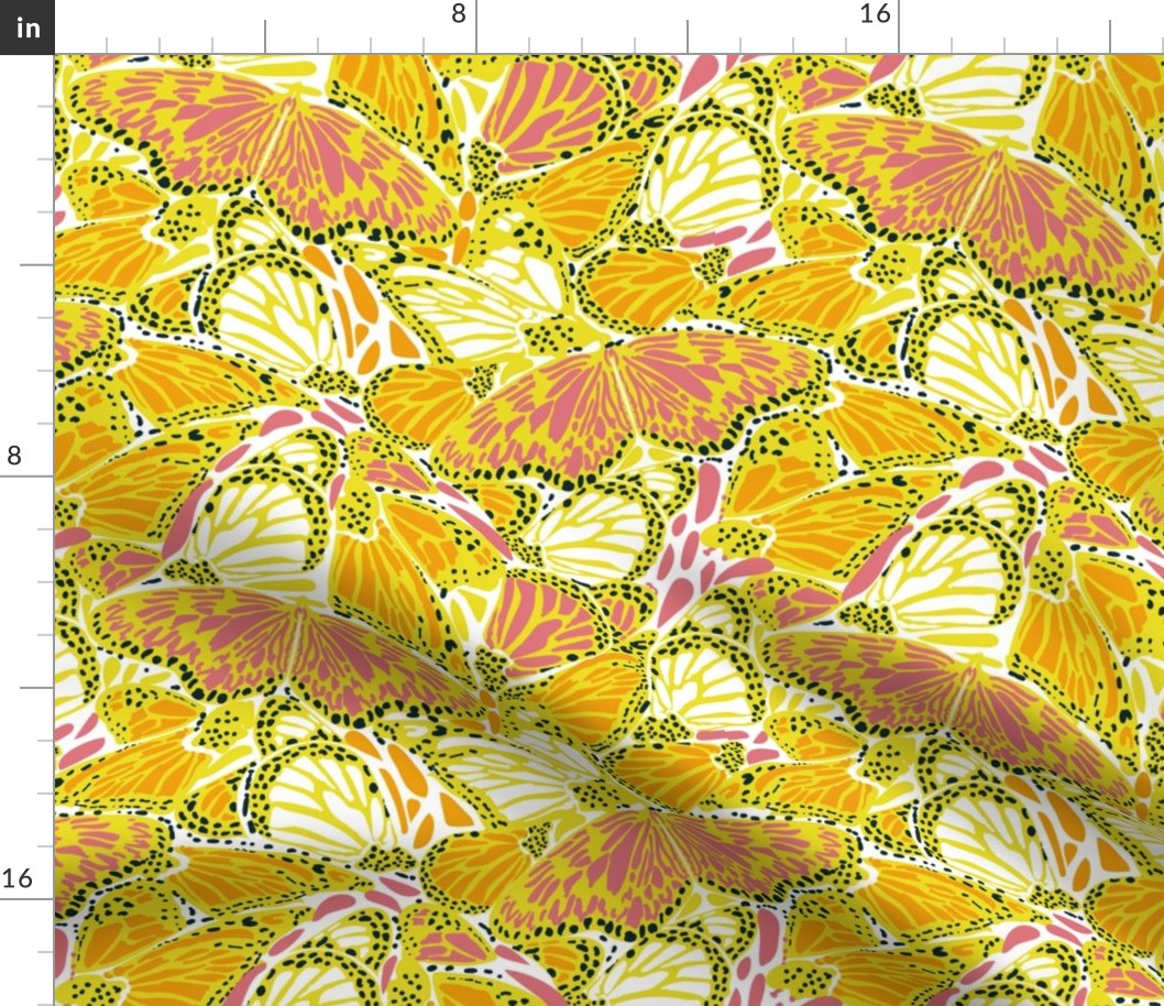 Welcome Summer- Butterfly Kaleidoscope- Watermelon Marigold Lemon Lime- Regular Scale