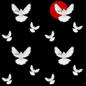 Peace Doves With Olive Branch