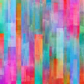 Rainbow stripe painterly collage