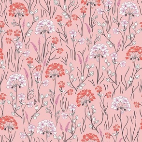 Delicate blooming meadow coral pink