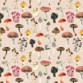 small cotton mushrooms in red