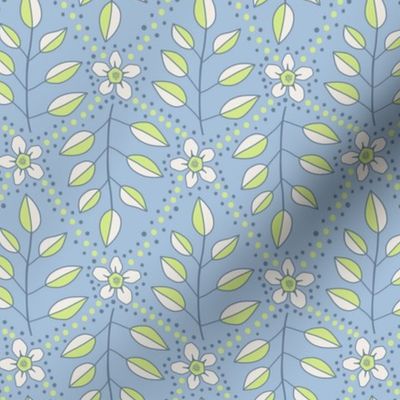 Pastel Comfort minimal floral leaves damast