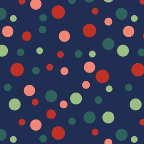 Random red, pink and green polka dots - Large scale