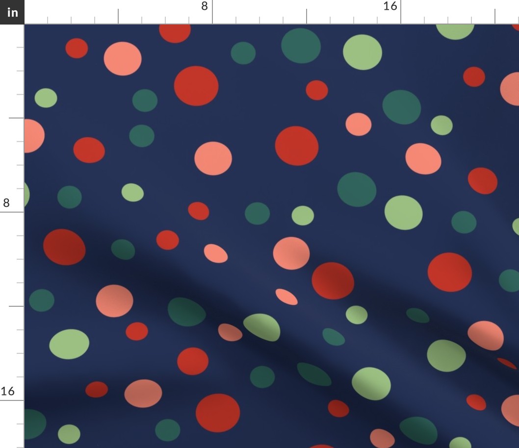 Random red, pink and green polka dots - Large scale