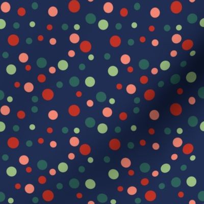 Random red, pink and green polka dots - Small scale