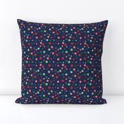 Random red, pink and green polka dots - Small scale