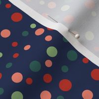 Random red, pink and green polka dots - Small scale