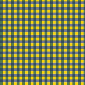 Yellow, blue and green gingham - Small scale