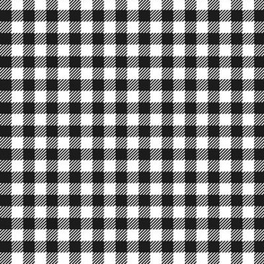 Summer picnic plaid - minimalist tartan design small buffalo checker design neutral monochrome black and white 
