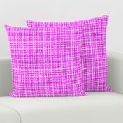 Pink and White Neutral Hemp Rope Texture Plaid Squares Bold Fuchsia Magenta Pink FF00FF and White FFFFFF Bold Modern Abstract Geometric