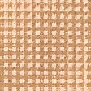 Summer picnic plaid - minimalist tartan design small buffalo checker design seventies orange blush caramel