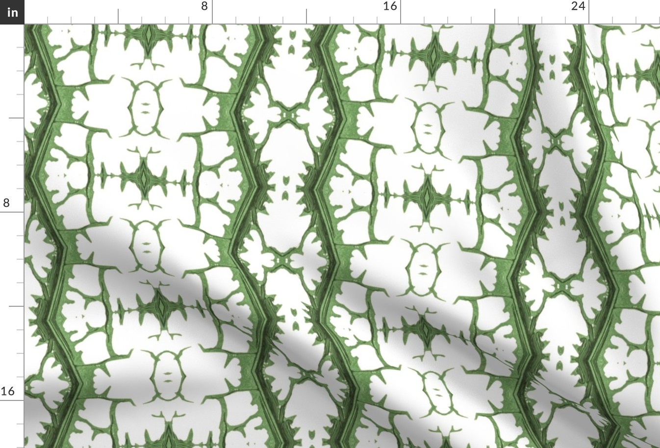 Green lattice stripe curtains