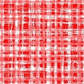 Red and White Neutral Hemp Rope Texture Plaid Squares Bold Red Bright Red FF0000 and White FFFFFF Bold Modern Abstract Geometric
