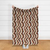 Good Vibrations Groovy Mod Wavy Psychedelic Abstract Stripes in Retro Seventies Colours Coffee Brown Beige Cream Neutrals Rust - MEDIUM Scale - UnBlink Studio by Jackie Tahara