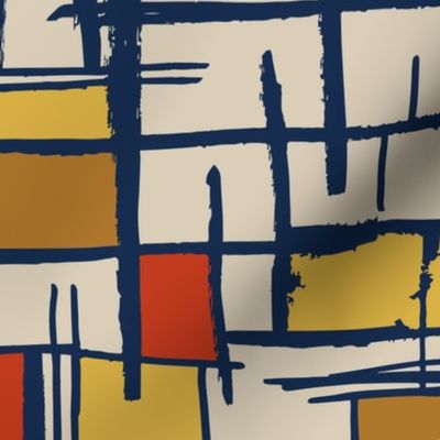 Bauhaus Mondrian De Stijl Mid Century Modern Painting