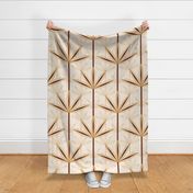 Palm Springs Damask  (no texture) - cream - Palm springs, mid century modern, vintage, mid mod, California, palm trees, tropical