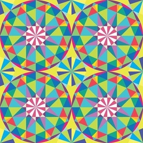 Kaleidoscope Circles - lime and pink - jumbo