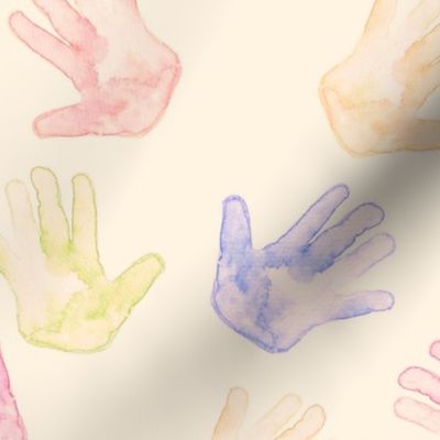 Rainbow handprints