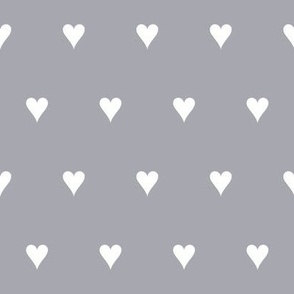 White Hearts on Grey