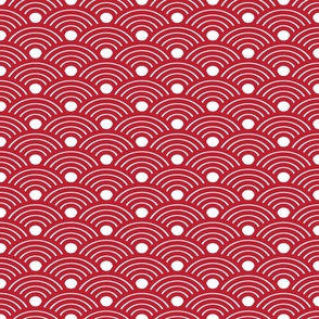 Red Japanese Scales Repeating Pattern
