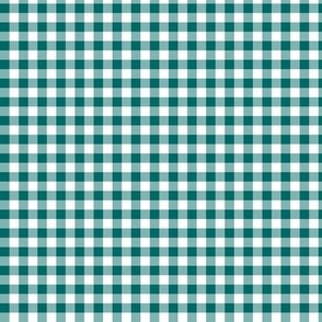 1/4" Peacock Deep Green Gingham checks 