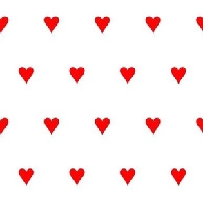 Red Hearts on White