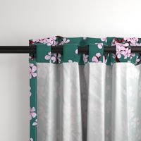 Plum Blossom Time - teal green 