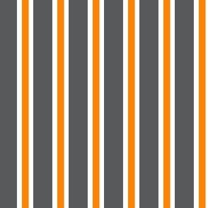 Smokey Grey and Tennessee Orange Stripes on White