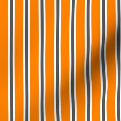 Tennessee Orange and Smokey Grey Stripes on White