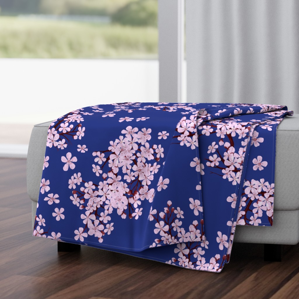 Plum Blossom Time - Navy 