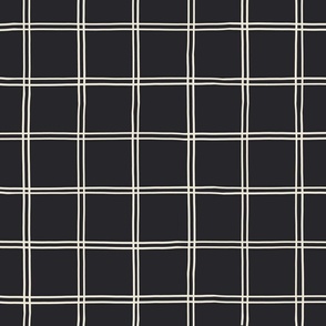 large // Halloween Double Grid Off White on Charcoal 